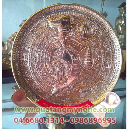 đĩa đồng, đĩa quà tặng, đĩa 3 miền, đĩa văn hóa việt nam, quà tặng, quà lưu niệm