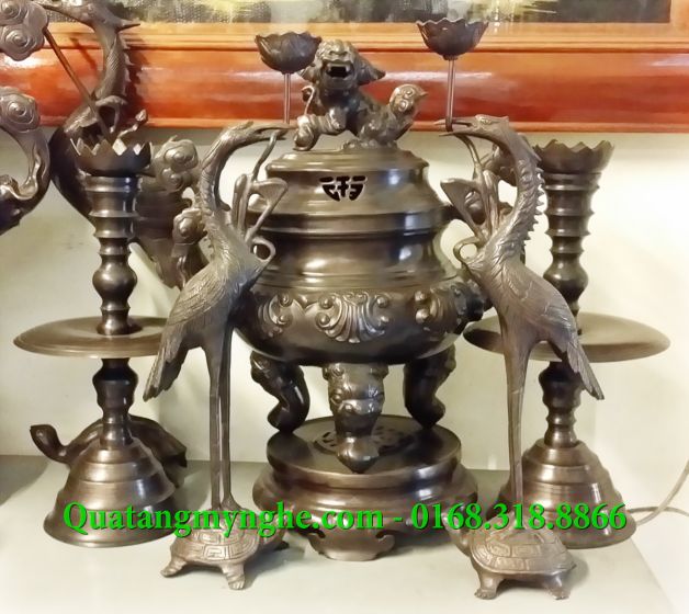 đỉnh đồng thờ cúng, đỉnh hoa sòi, đỉnh đồng, lư đồng