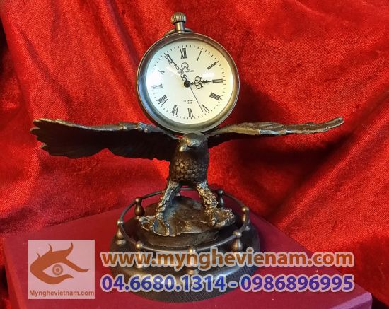 Đồng hồ con đại bàng, đồng hồ bằng đồng, đồng hồ cơ, đồng hồ quà tặng lưu niệm, đồng hồ omega bằng đồng