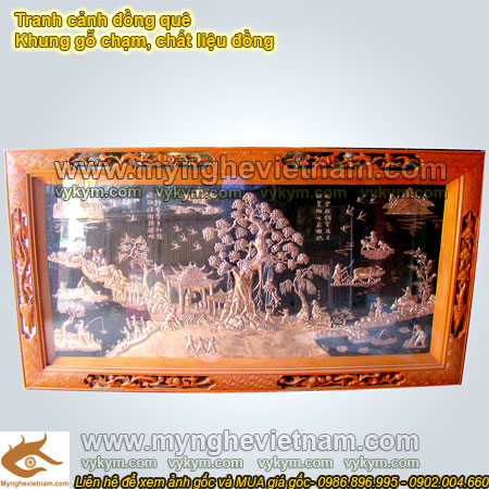 Tranh đồng quê, phong cảnh đồng quê chạm đồng