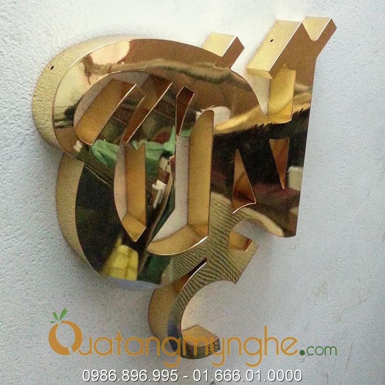 chế tác sản xuất logo công ty bằng đồng, logo mạ vàng 1