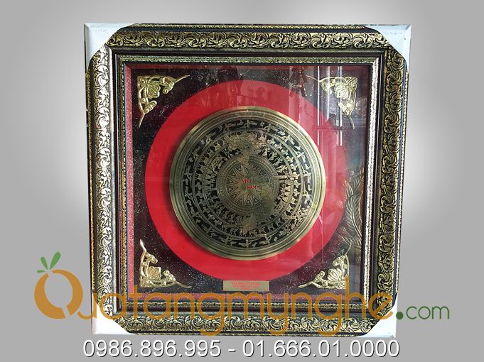 tranh trống đồng ăn mòn bản đồ Việt nam, quà tặng đối tác, quà tặng hội nghị