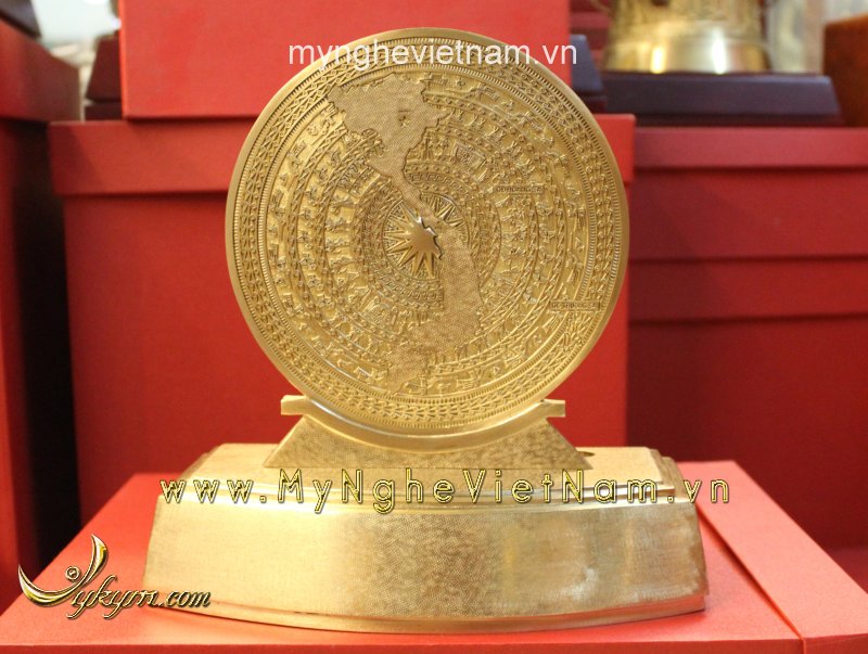 biểu trưng trống đồng mặt bản đồ cao 25cm