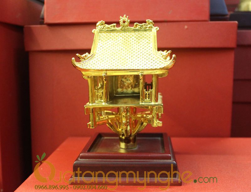 biểu tượng chùa 1 cột hà nội bằng đồng mạ vàng