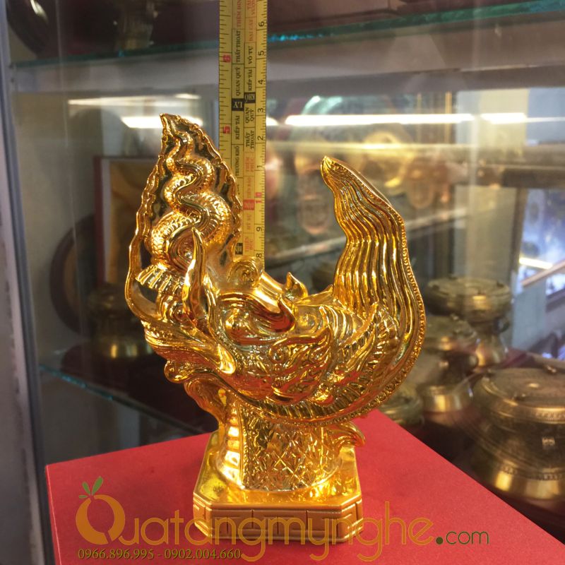 biểu tượng đầu rồng thời lý bằng đồng mạ vàng