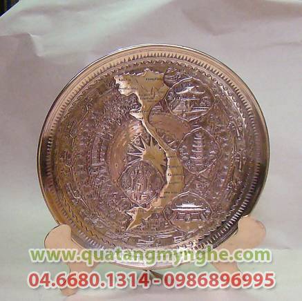 đĩa đồng, đĩa quà tặng, đĩa 3 miền, đĩa văn hóa việt nam, quà tặng, quà lưu niệm