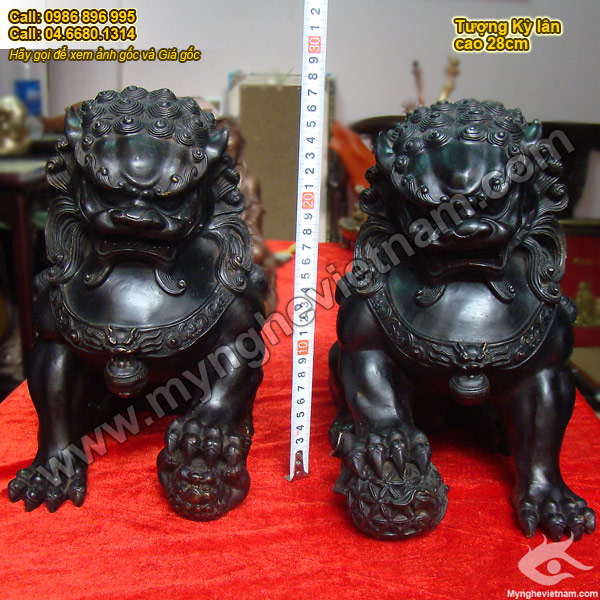 tượng nghê đồng phong thủy cao 30cm