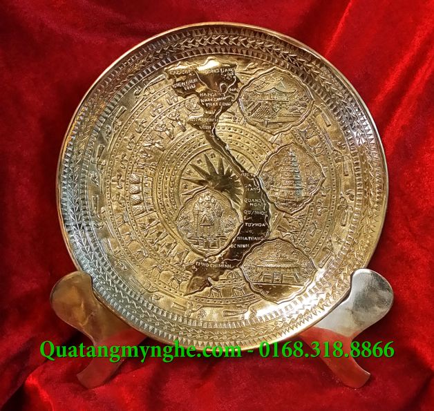 đĩa đồng quà tặng, đĩa lưu niệm, đĩa gò đồng, quà tặng lưu niệm